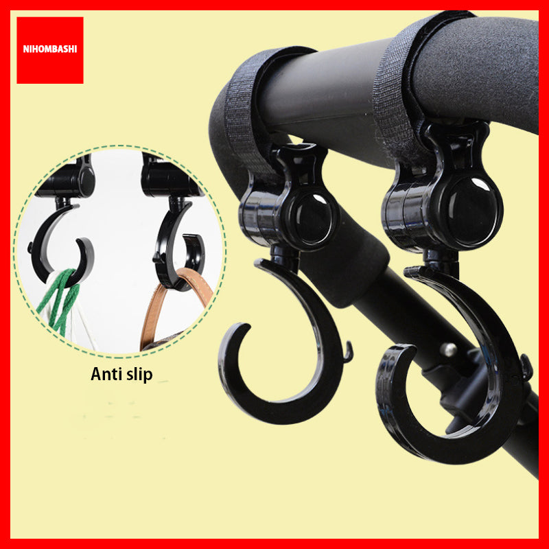 2pcs Universal Stroller Hook 360°Rotation