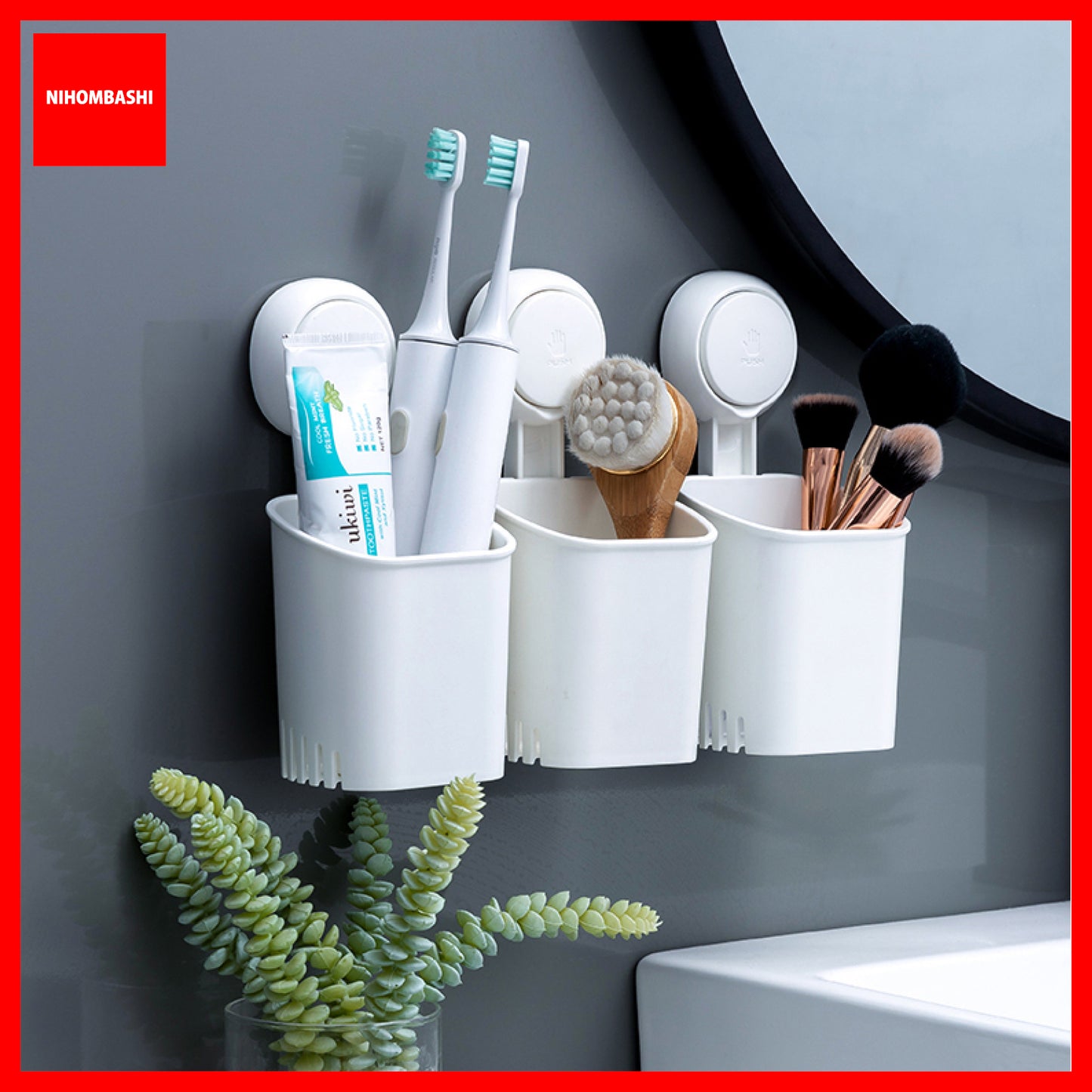 (1pc/2pcs) Bathroom Multifunctional Toothbrush Cup Holder