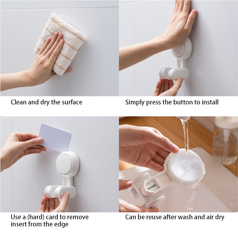 Removable Drill-free Showerhead Holder Reusable Suction Hook