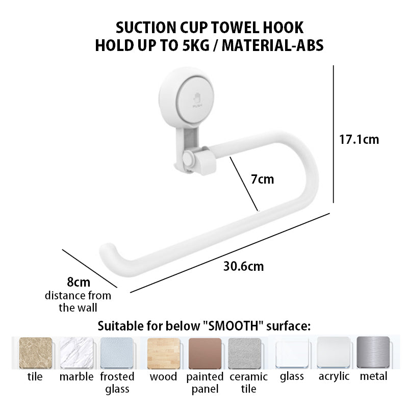 Vacuum Suction Cup Kitchen Roll Towel Holder