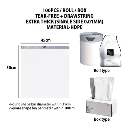 Extra Thick Large Roll Tear-Free Drawstring Garbage Bag