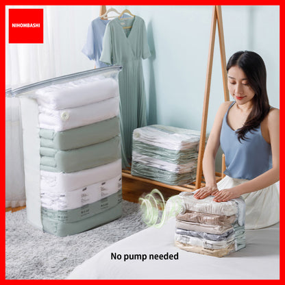 (9pcs) No PumpThree-Dimensional Vacuum Bags For Clothes