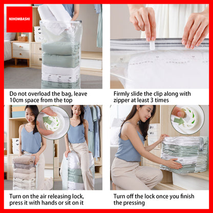 (9pcs) No PumpThree-Dimensional Vacuum Bags For Clothes