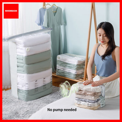 (9pcs) No PumpThree-Dimensional Vacuum Bags For Clothes