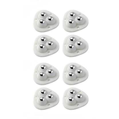(8pcs) Self-adhesive Swivel Casters Universal Wheels Stainless Steel