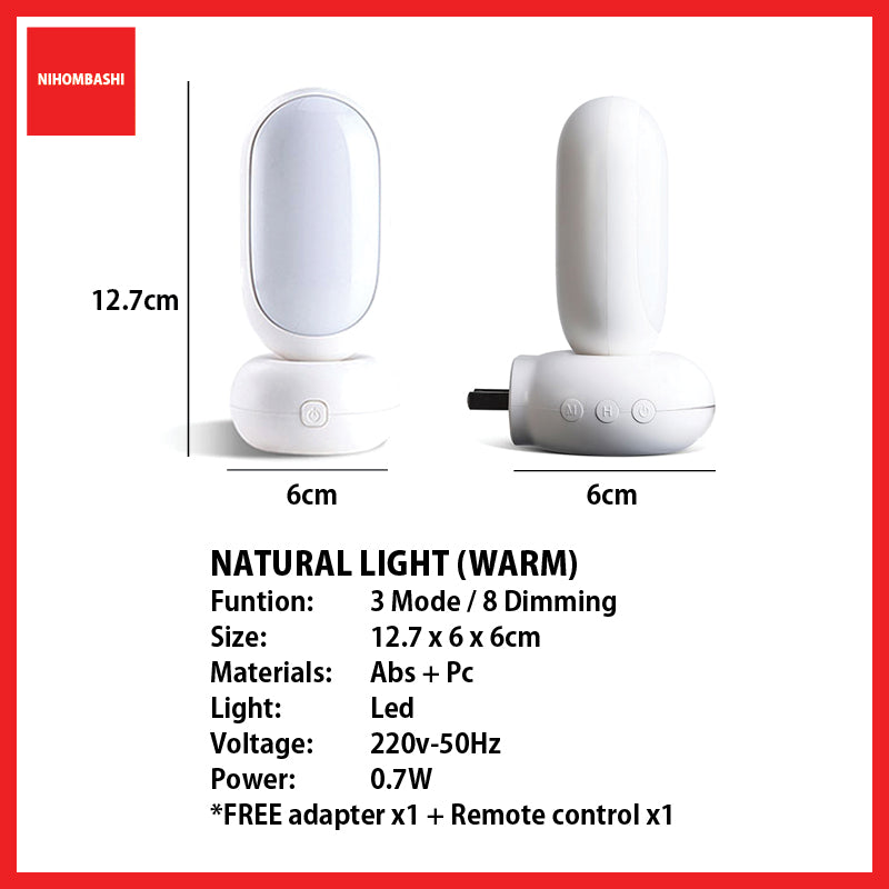 (FREE adapter) 3 mode Night LED Lamp