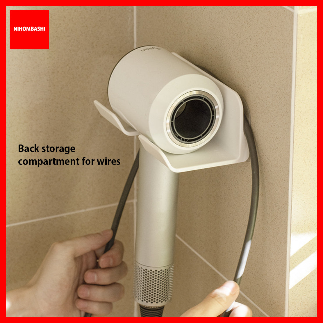 Punch Free Hair Dryer Storage Rack Holder