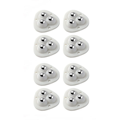 (8pcs) Self-adhesive Swivel Casters Universal Wheels Stainless Steel